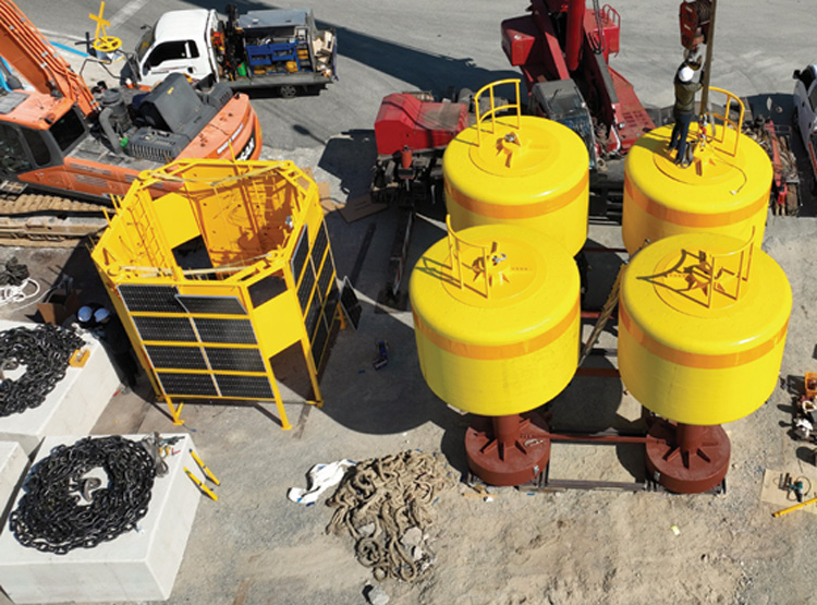 Assembly of light buoys on-site